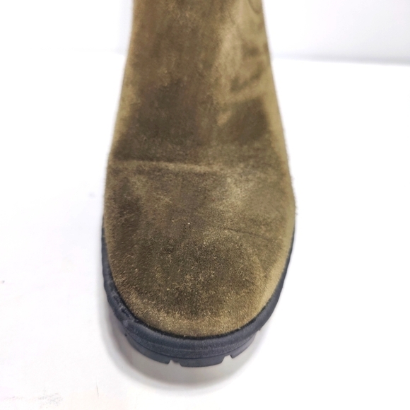 Vince Henderson Suede Chelsea Ankle Boot Army Olive Green Women's Size 9.5M - Picture 4 of 10